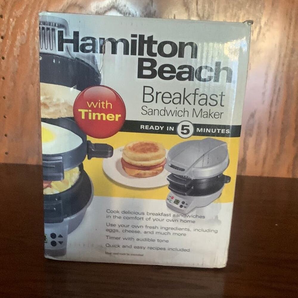 Hamilton Beach Breakfast Sandwich Maker Egg Muffin Maker Timer Model